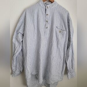 LEE Valley Ireland 100% Cotton Men's Size 2XL Blue and White Stripe Button Down.